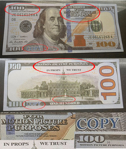 Fake $100s. Photo by .