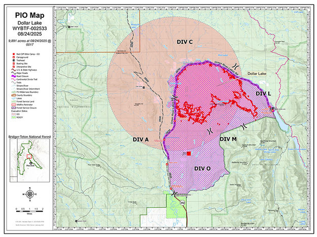 Dollar Lake Fire Aug. 24, 2025. Photo by Bridger-Teton National Forest.