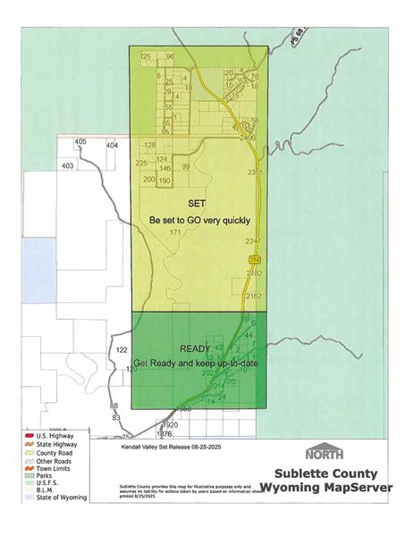 SET for evacuation. Photo by Sublette County Sheriff's Office.