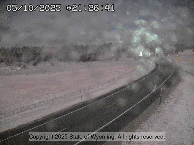 First fall snow 2025. Photo by WYDOT Rim webcam.