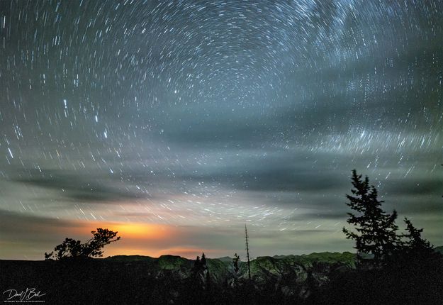 Starry Night Over The Dollar Fire. Photo by Dave Bell.