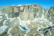 Face Of Roberts Mountain with Optical Illusion Lake. Photo by Dave Bell.