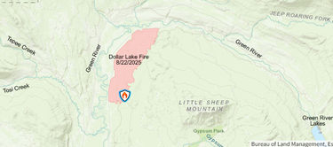 Dollar Lake fire map as of Friday, August 22.