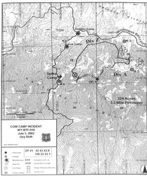 Cow Camp Fire Map. USFS graphic, used with permission.