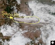Smoke from Dollar Lake Fire. Photo by National Weather Service.